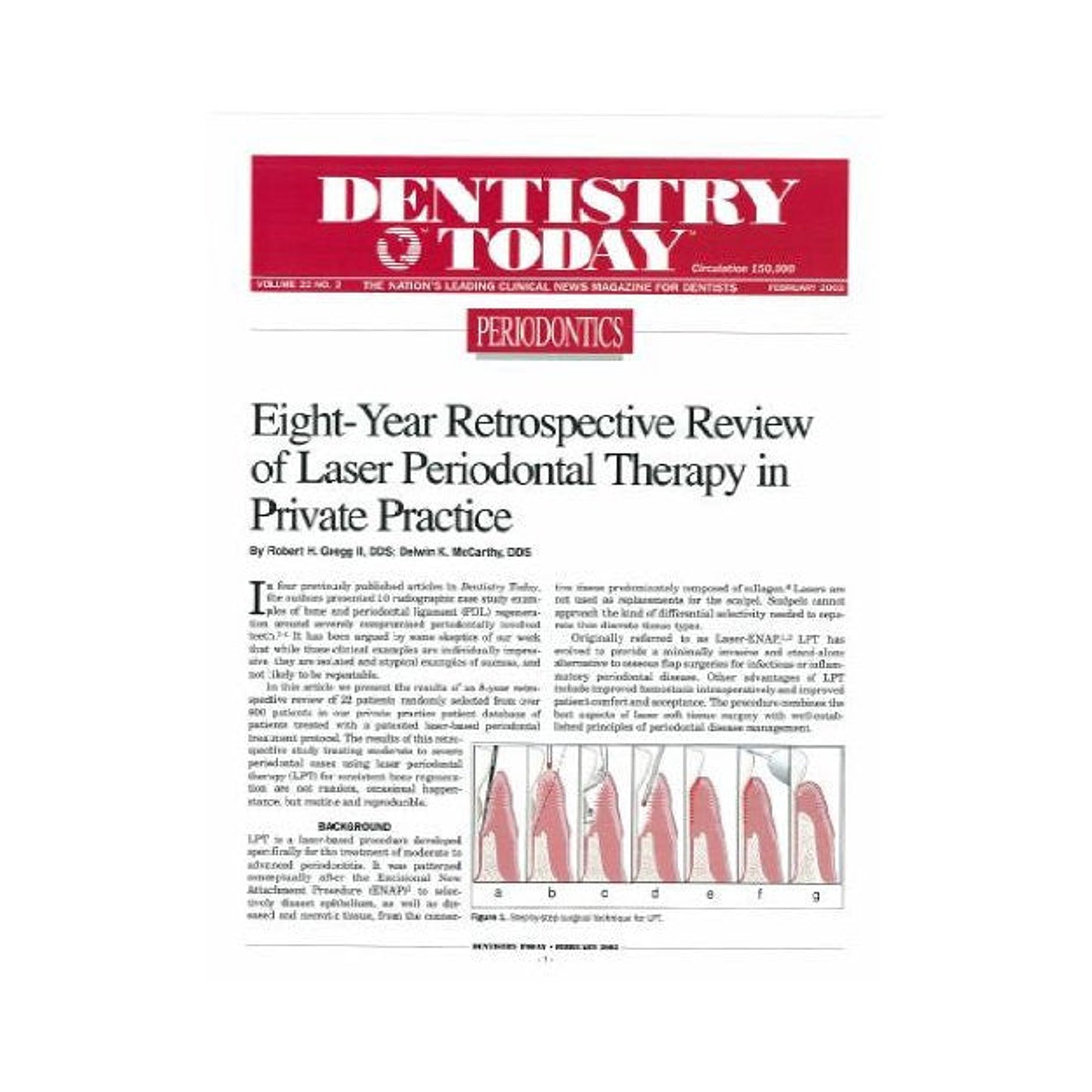 Reprint - Eight Year Retrospective Review of Laser Periodontal Therapy in Private Practice - Dentistry Today - 25pk