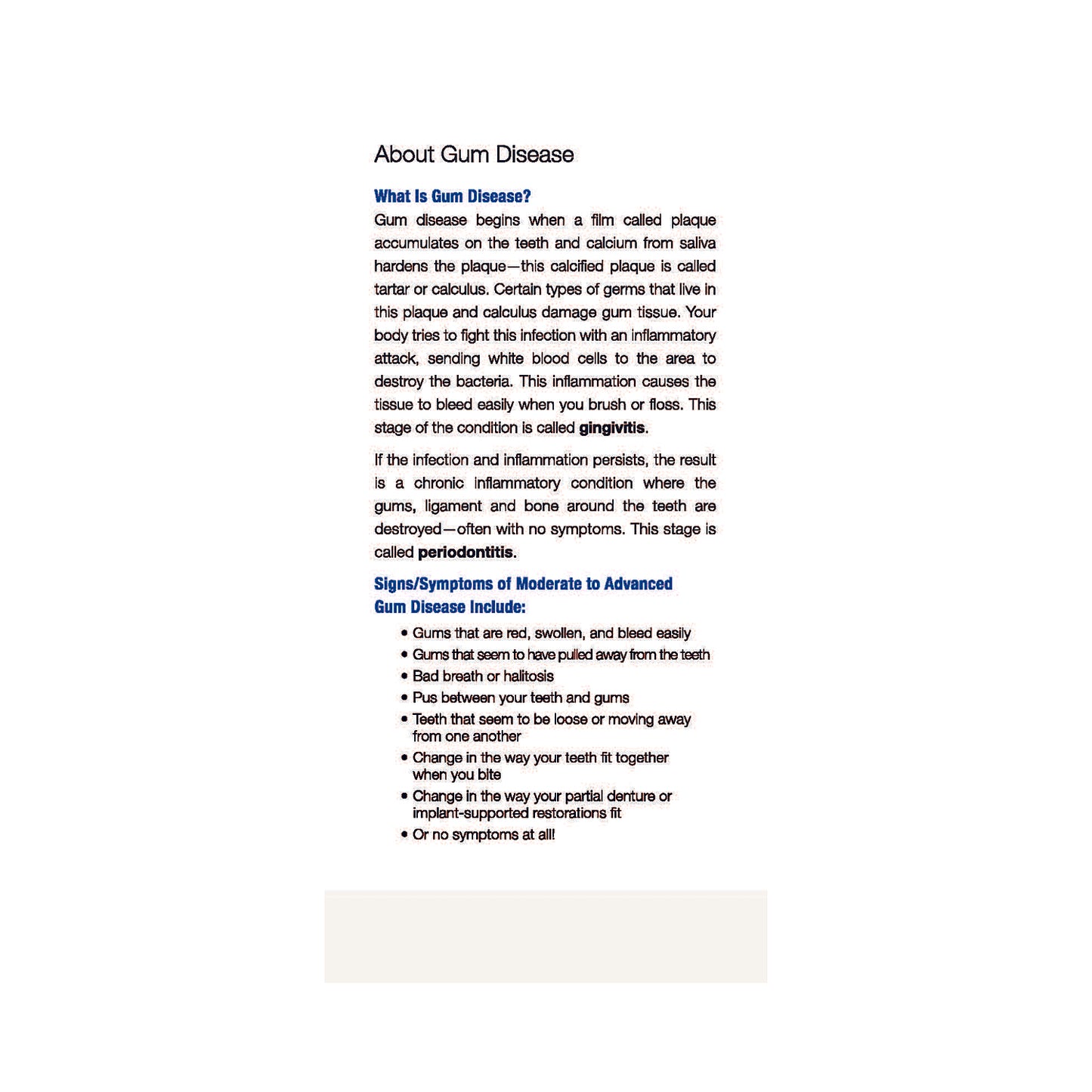 LANAP Protocol Patient Brochure - 25pk - ENGLISH/SPANISH