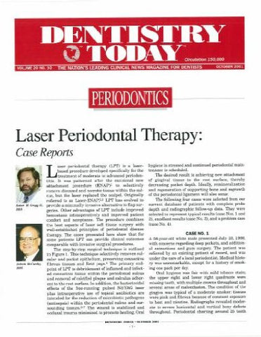 Reprint - Dentistry Today; October 2001 - Qty 25